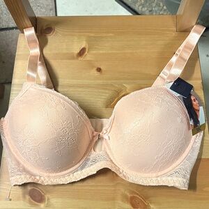 Rachel Lace Satin Bra in Light Pink